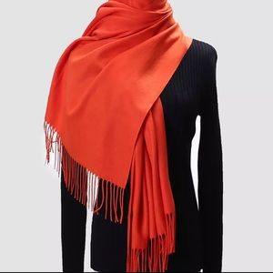 Cashmere Blend Pashmina Scarf Wrap Tangerine Org
